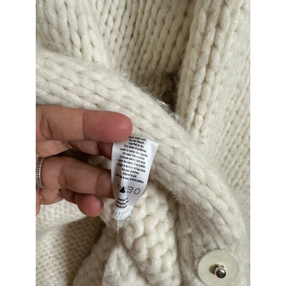 Lunya Lofty Wool Whip Stitch Cardigan Cream Womans L/XL - Picture 13 of 14